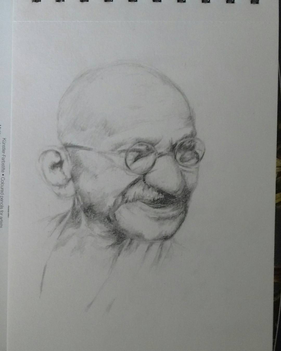 yushaart в LOOKY — #махатмаганди #портрет #рисуноккарандашом #рисуйкаждыйдень #