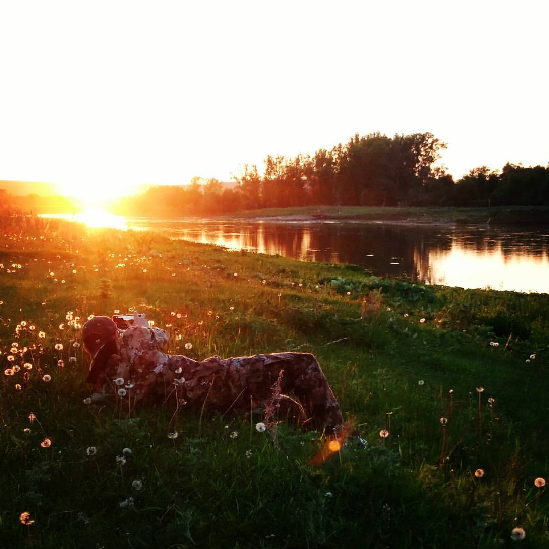 alharamus в LOOKY — Любимый в одуванчиках😍😘 старается сфотографировать закат📸