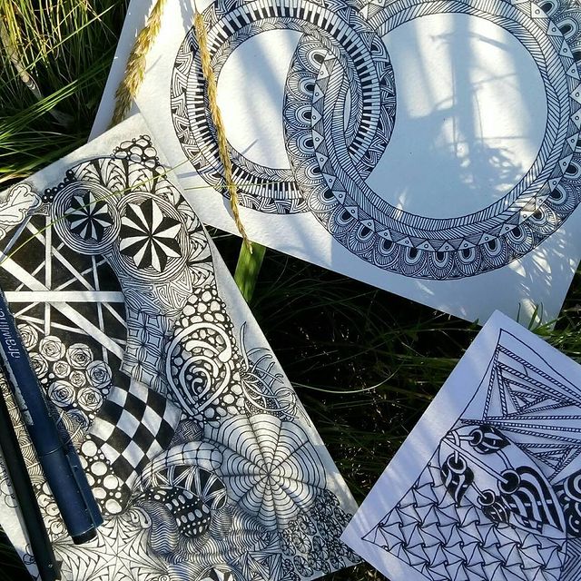 ksenia_budko в LOOKY. #зендудлинг,#зентангл,#мандалы,#zentangle,#творчество,#рисую. Немного творчества в...