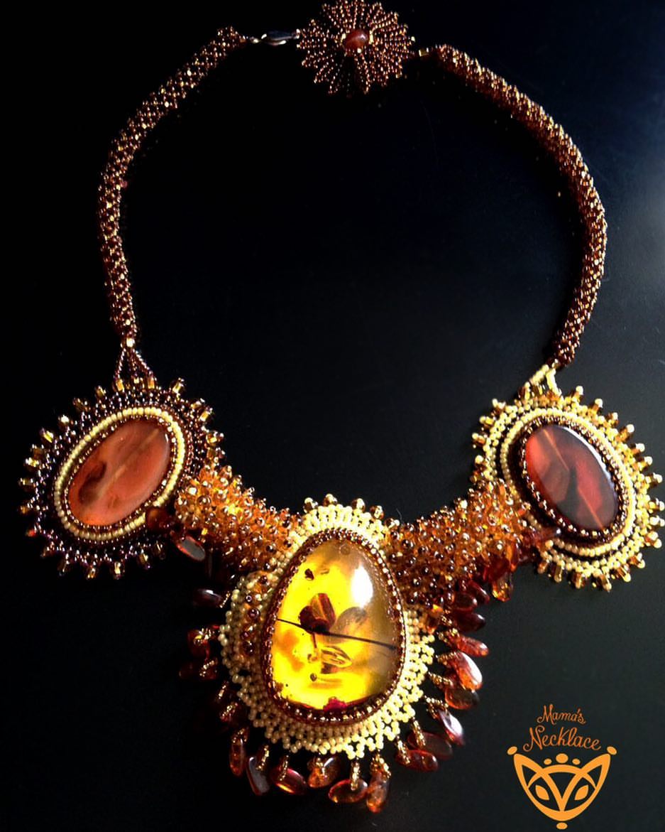 mamasnecklace в LOOKY — #amber #beads #glass #naturalstone #necklace #beadedjewelry 