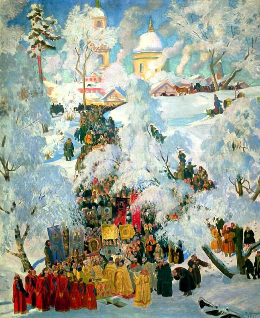 la.morozowa в LOOKY — Борис Кустодиев. "Крещенское водосвятие". Всех с Праздником!