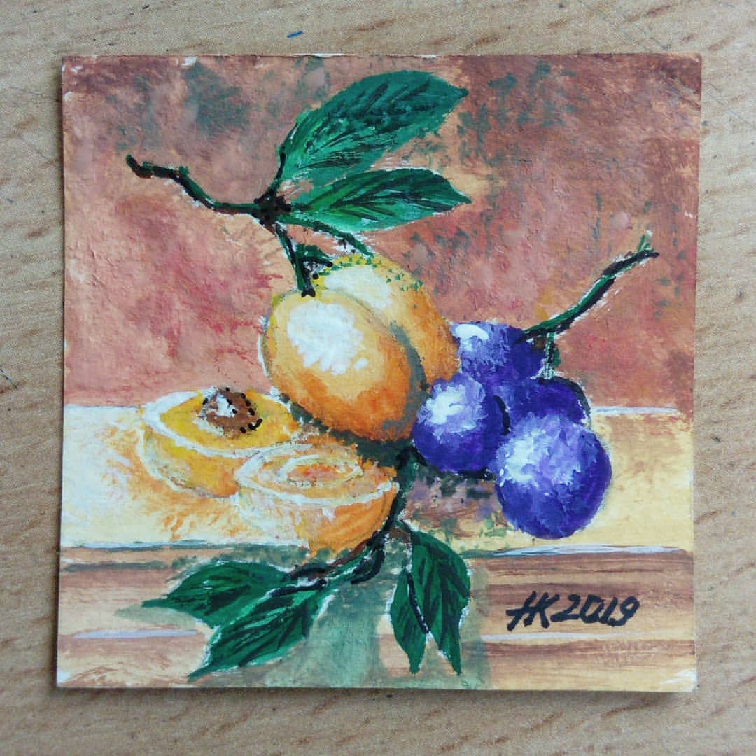 kitaevanp в LOOKY — Мини - натюрморт, 5 × 5 (см), гуашь
#натюрморт