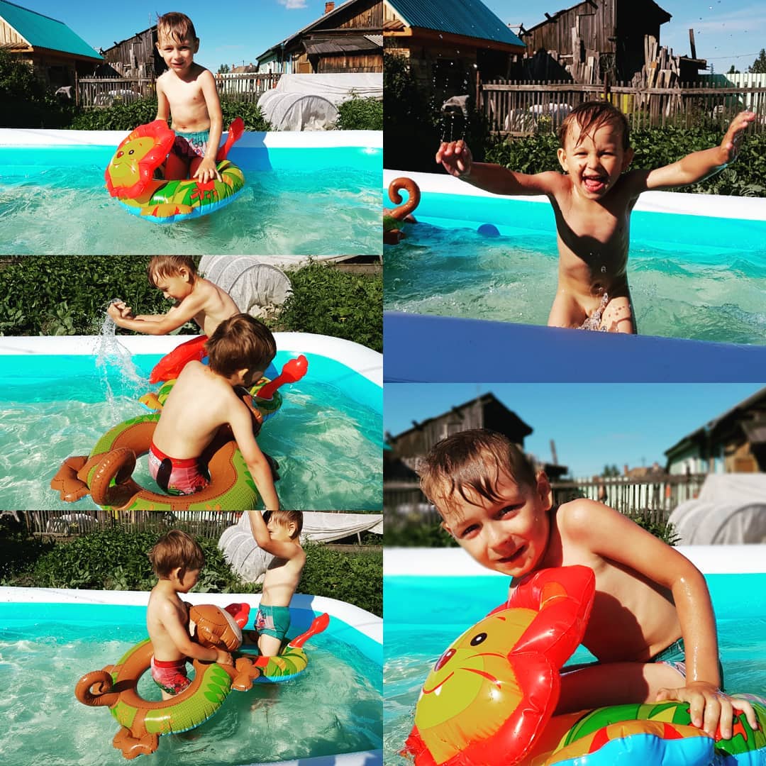 arinakramar в LOOKY. #лето,#веселье,#детки,#Денис,#Кирилл,#купаются. Бассейн #лето #весел...