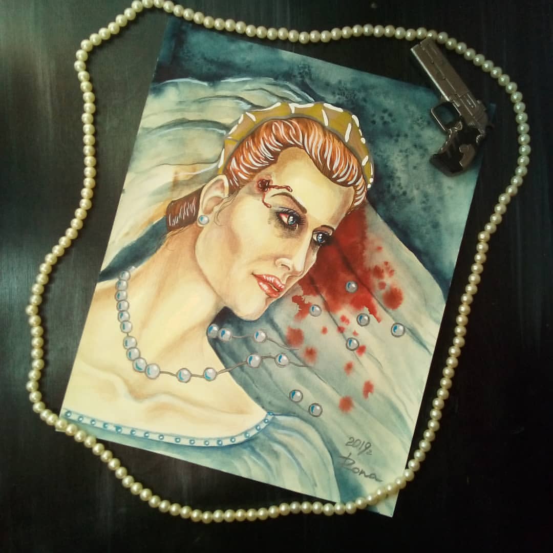 iron_angel_art в LOOKY — Застрелившаяся невеста. Акварель, маркеры, акрил.
#365art #п