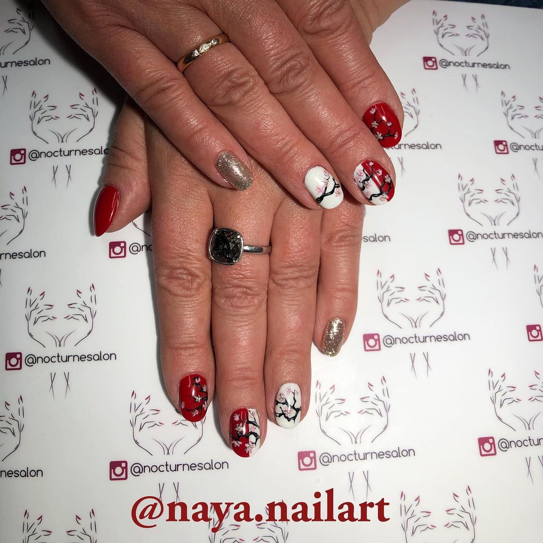 naya.nailart в LOOKY — Японские мотивы. 🎎 
#маникюр #manicure #дизайнногтей #ногти