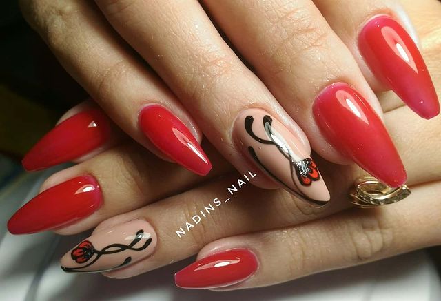 nadins_nail в LOOKY. #Наращиваниеакрилатик#аппаратныйманикюр#красныеногти#рисунокнаногтях#. #Наращиваниеакрилати...