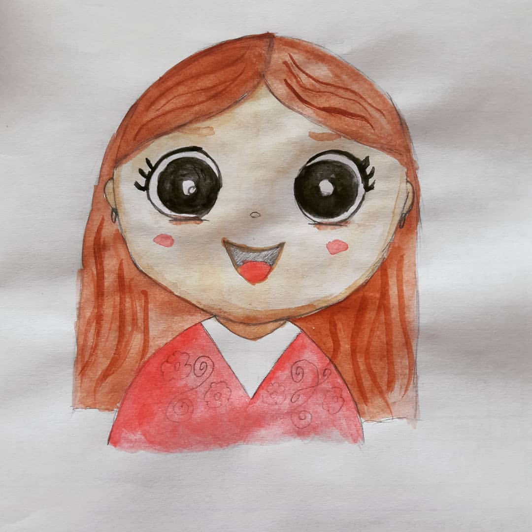 Девочка в цвете #рисуемкарандашом #акварель #мультяшки #хобби