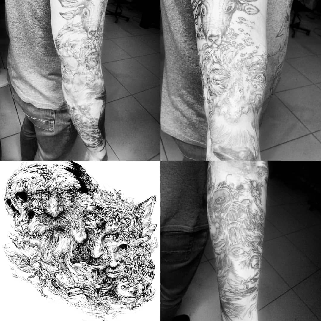 tattoovoron в LOOKY — На днях начали продолжать рукав,решив наполнить картиной кру