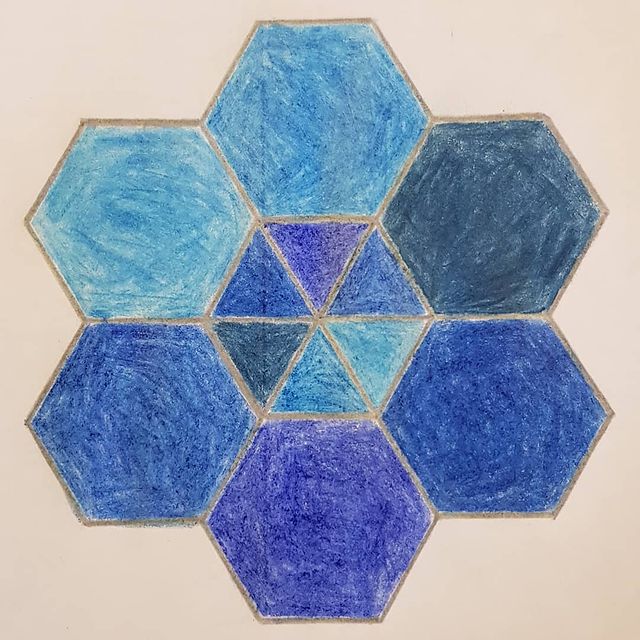 marykot27 в LOOKY. #geometry,#geometric,#hexagon,#triangle,#blue,#оттенкисинего,#silverpencil,#green,#оттенкизелёного,#goldpencil,#kohinoorprogresso,#kohinoormagic. #geometry #geometric...