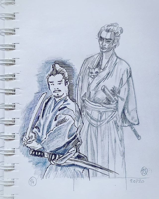 callileo75 в LOOKY. #oneweek100people,#100people_wdm_2,#100человек10дней,#рисуюлюдей,#leo75рисует,#wedrawmoscow. Самураи и их животны...