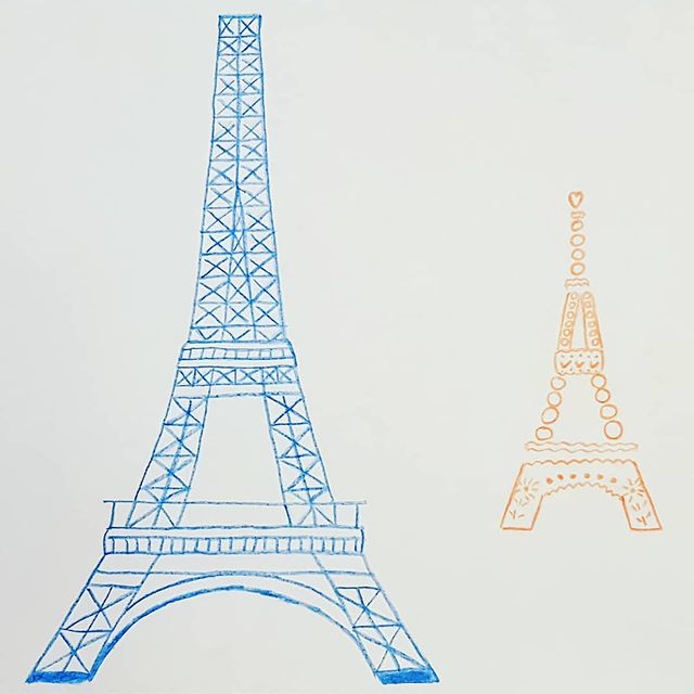 marykot27 в LOOKY. #pencilsketch,#eiffeltower,#эйфелевабашня,#красносинийкарандаш. #pencilsketch #eiffe...