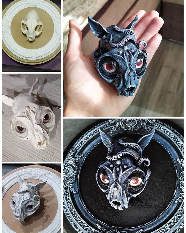 oleg_lll_ in LOOKY. #art,#artist,#skeleton,##skull,#skullart,#bone,#clayart,#clay,#craft,#handmade,#decoracion,#decor,#polimerclay,#photo,#photographer,#gothicart,#gothic. Вот и этапы создания...