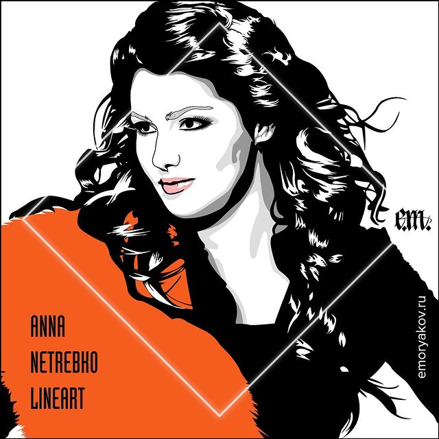 jake_moryakov в LOOKY. #emoryakov,#lineart,#annanetrebko,#netrebko,#opera,#netrebkoanna,#portrait,#procreate. Лайнарт портрета вел...
