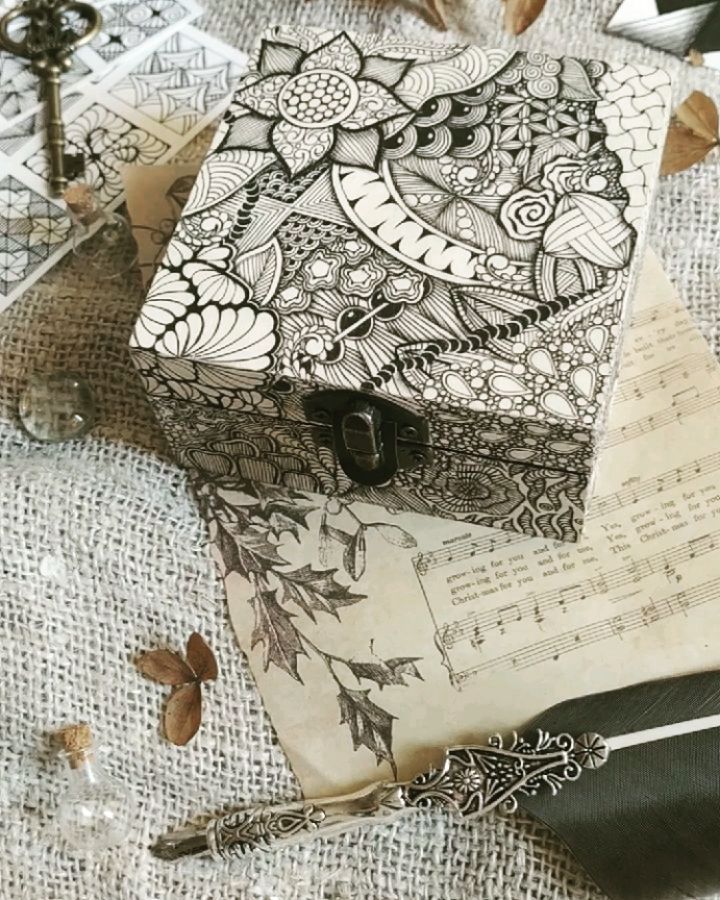 filatoffz_art в LOOKY. #плиточкикривульки,#zentangle,#zen,#zenart. Мысль о шкатулке не ...