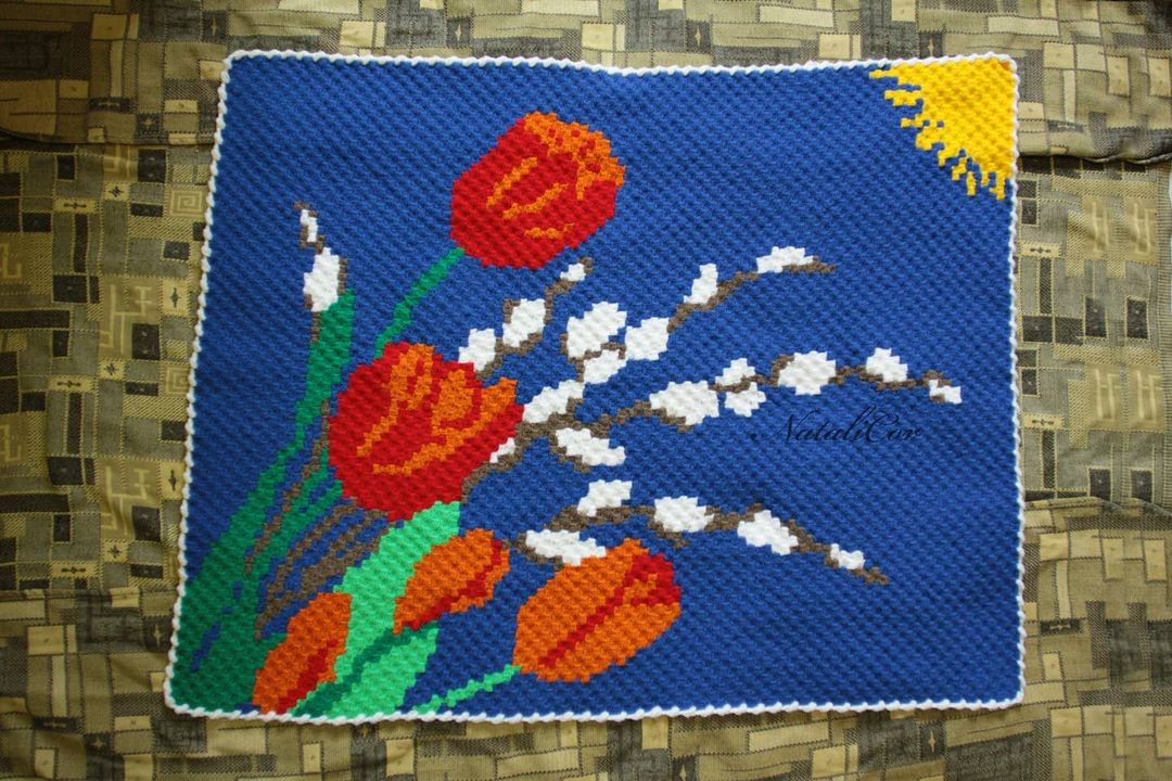 korshun_soft в LOOKY — Панно "Апрель". 100% акрил. 75х90см. 

Панно было связано на