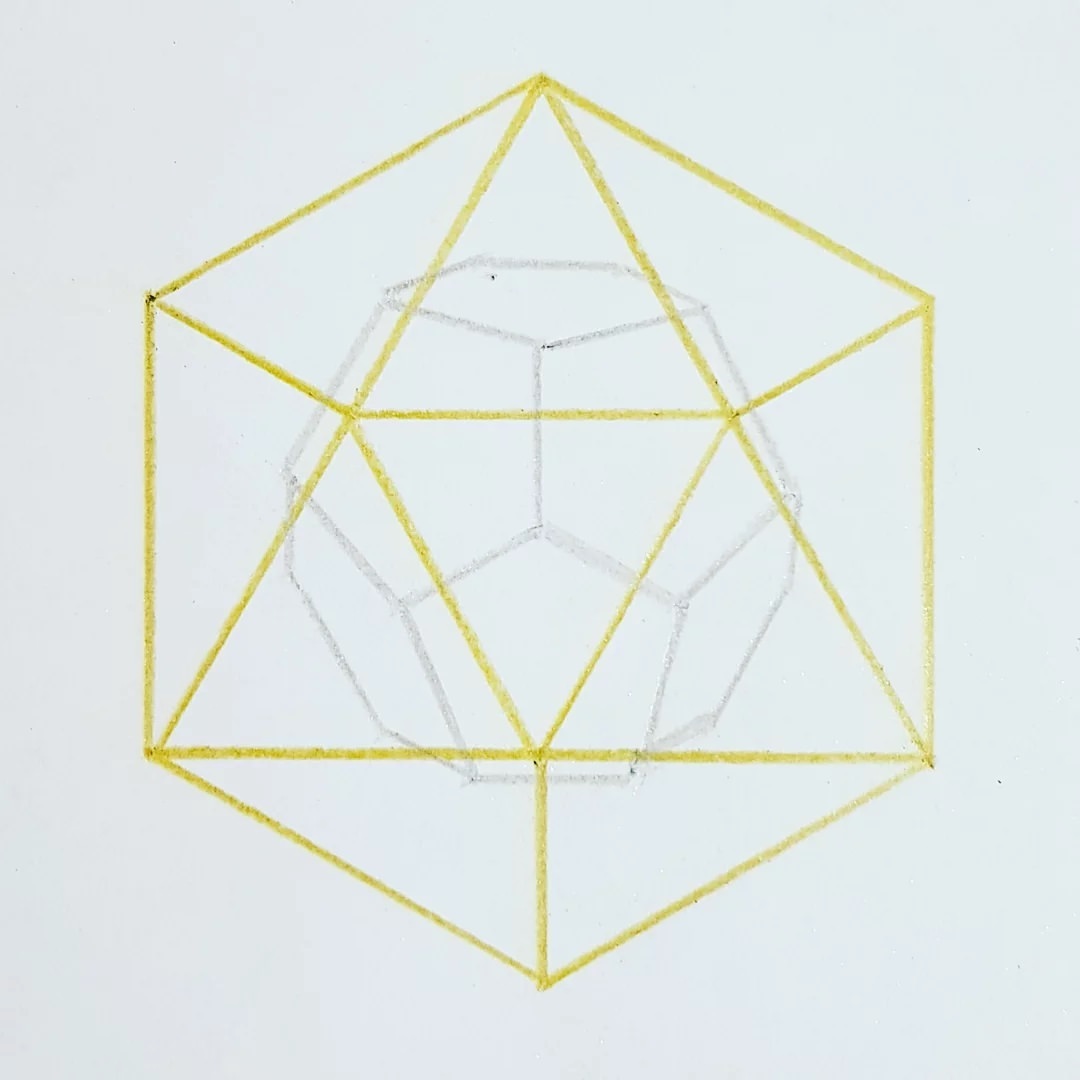 #geometry #geometric #icosahedron #dodecahedron #goldpencil #silverpencil