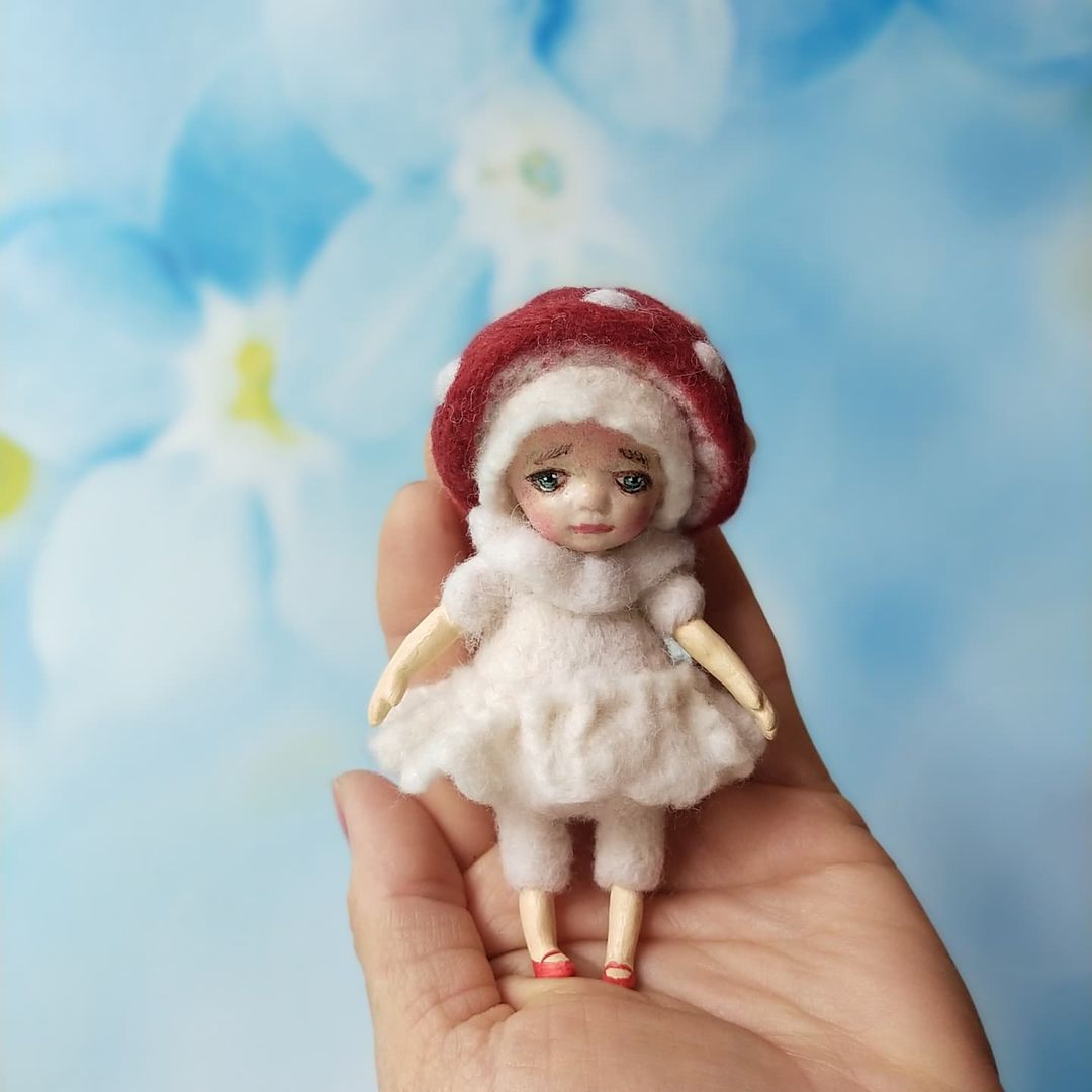 elenatoyslvova в LOOKY — Малышка Мухоморочка, 10см. Очень легкая, почти Эльф. 🧚 Куко