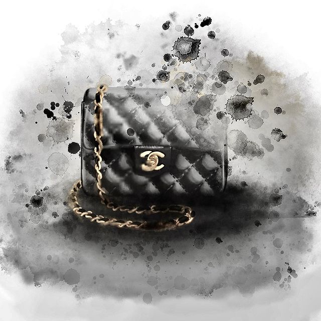 shigure.art в LOOKY. #procreatefashion,#fashionaccessoires,#chaneldrawing,#digitalwatercolor. Watercolor Chanel ba...