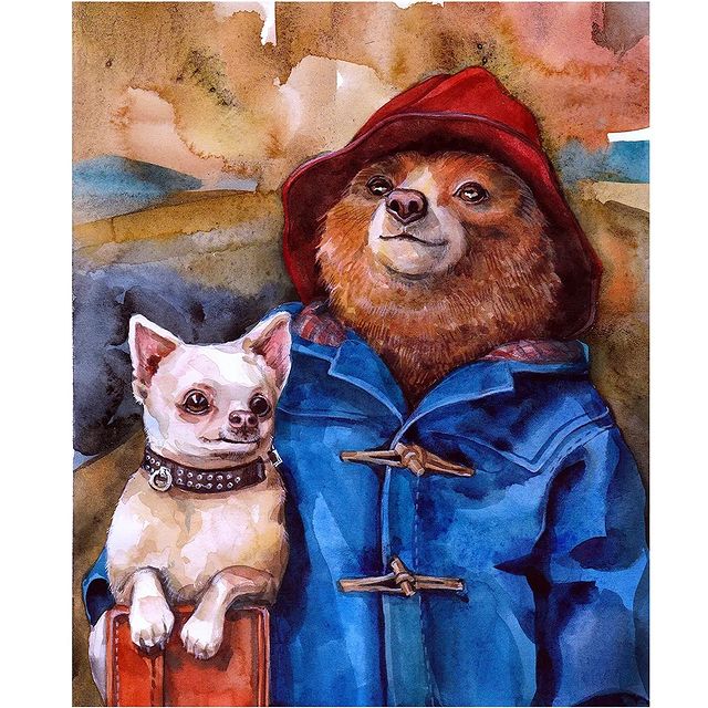 natashushkevich в LOOKY. #artmarathon_fairytales,#artmarathon_fairytales_3,#watercolorportrait,#иллюстрацияакварелью,#скетчбук,#яхудожник,#люблюрисовать. Приключения Паддингт...