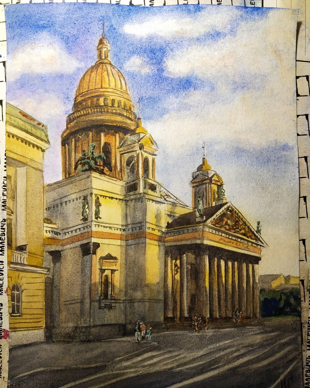 art_irasokolova в LOOKY — Исаакий по референсу из курса Дарьи Куцаевой"Петербург аквар