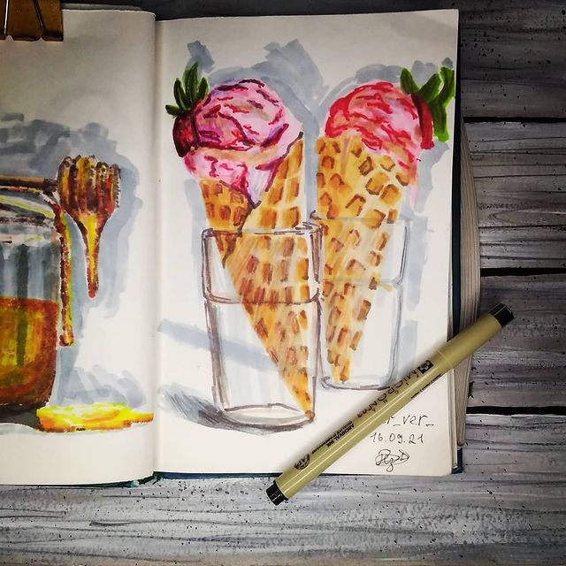 _n_vetr_ в LOOKY. #артсласти_dariart,#dari_art,#sketch,#art,#sketchbook,#арт,#скетч,#скетчбук,#скетчинг. Третий урок марафона...