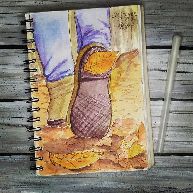_n_vetr_ в LOOKY. #настроениеосень_dariart,#sketchbook,#sketch,#art,#artwork,#арт,#настроение,#скетч. И снова марафон! На ...