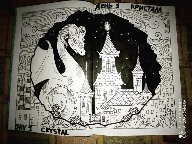 mana_tyata в LOOKY. #inktober,#inktober21,#inktoberrussia2021,#инктобер,#inktober2021crystal,#кристалл,#inktober2021day1. День 1. Кристалл. Da...