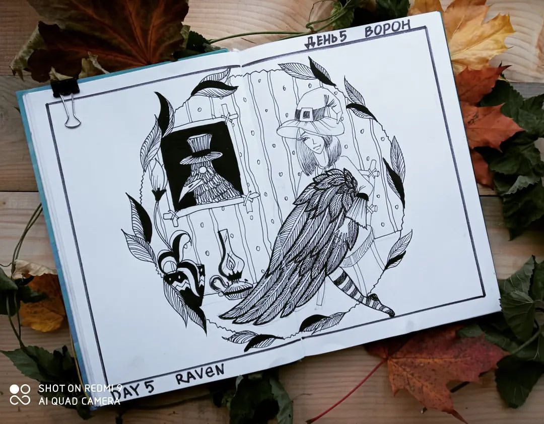 mana_tyata в LOOKY — День 5. Ворон. Day 5. Raven. 

#inktoberrussia2021 #inktober