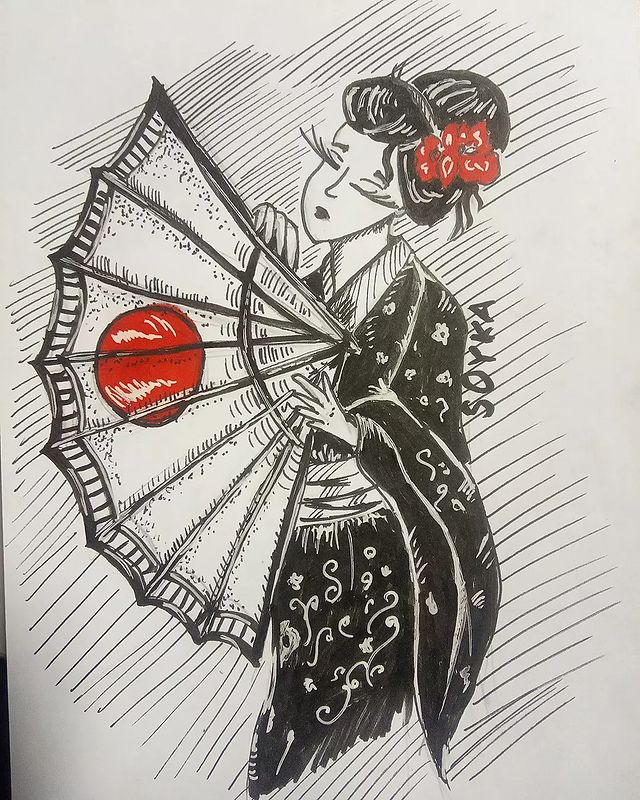 art_soyka_ в LOOKY. #inktober,#inktober2021,#inktoberbest,#fan,#art,#artwork,#geisha,#sketchbook,#sketch,#инктобер,#рисунок,#веер,#скетч,#скетчбук,#гейша. @inktober , день 7, ...