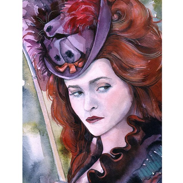 natashushkevich в LOOKY. #watercolorportrait,#watercolorart,#watercolorillustration,#марафон_рыжий_ноябрь,#скетчбук,#акварельнаяиллюстрация,#артмарафон,#люблюрисовать,#акварельныйпортрет,#посмотри_мой_арт. Хелена Бонем Картер ...