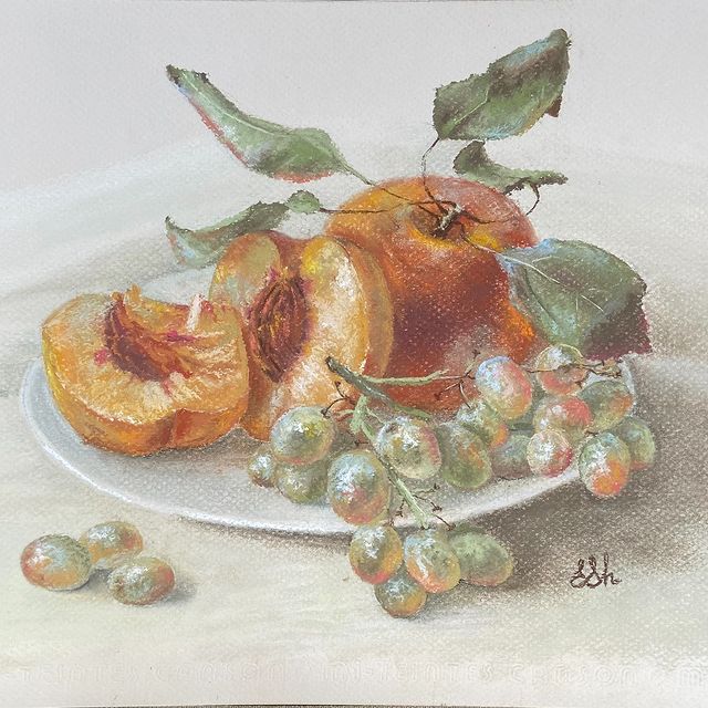 lena_shar_art в LOOKY. #pastelcolors,#pastel,#art,#drawing,#pastelart,#artwork,#artistsoninstagram,#painting,#fruitart,#artoftheday,#sketch,#instaart,#draw,#contemporaryart,#sketchbook,#arts,#instagood,#artsy,#fineart,#artlovers,#sketching,#modernart,#originalart,#grape,#peaches,#stilllife,#kitchendecor,#elenasharapova,#commissionart,#customart. Soft Pastel on paper...