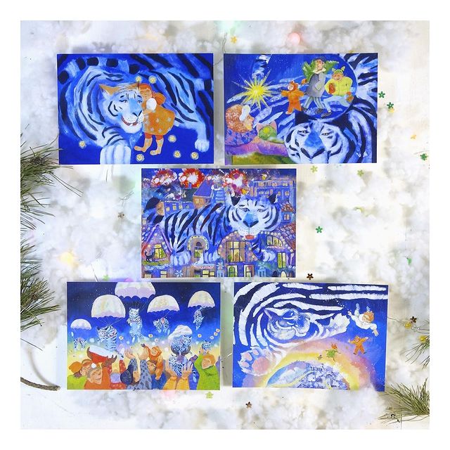 katy_peper_art в LOOKY. #открытка,#новогодняяоткрытка,#символгода2022,#новогоднийдизайн,#postcard,#newyear,#illustration,#купитьоткрытку. Новогодние открытки ...
