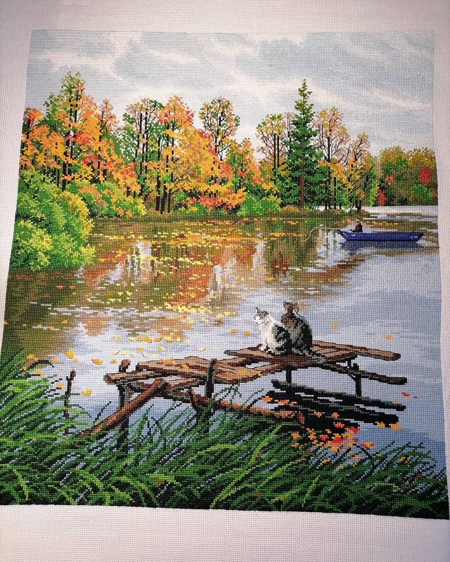 koptena в LOOKY. #овен,#вышивкакрестиком,#вышивка,#вышивкакрестом,#crossstitch. Маруська и котовский...