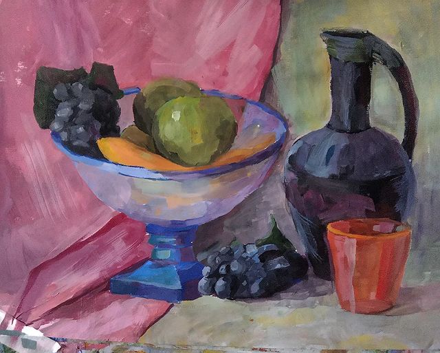art_soyka_ в LOOKY. #art,#artwork,#stilllife,#nature,#fruits,#fruit,#apple,#grape,#gouache,#натюрморт,#фрукты,#натура,#гуашь. Натюрморт, гуашь, фо...