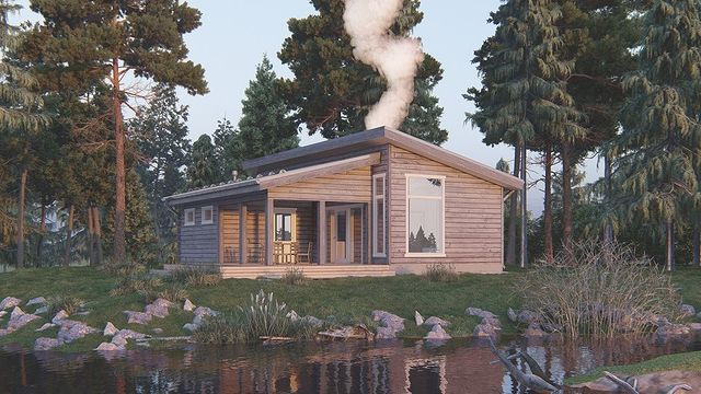 s_v_e_tsokola в LOOKY. #3dвизуализация,#экстерьер,#загородныйдом,#каркасныйдом,#одноэтажныйдом,#проектыдомов. Утренняя визуализаци...