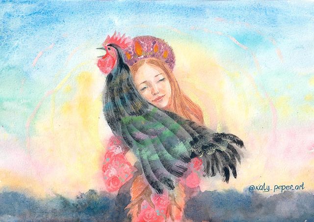 katy_peper_art в LOOKY. #portraitbattle_2,#watercolor,#watercolorpainting,#childrenillustration,#иллюстрацияназаказ,#русскаякрасавица,#зорька,#открытки,#postcards. Продолжение #portrai...