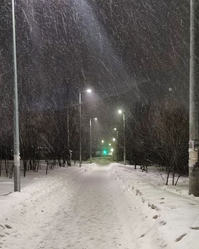lipatovmv в LOOKY. #metallostroy,#металлострой,#ночь,#прогулкапопитеру,#walk,#winter,#зима. Дорога в ночь. 
#met...