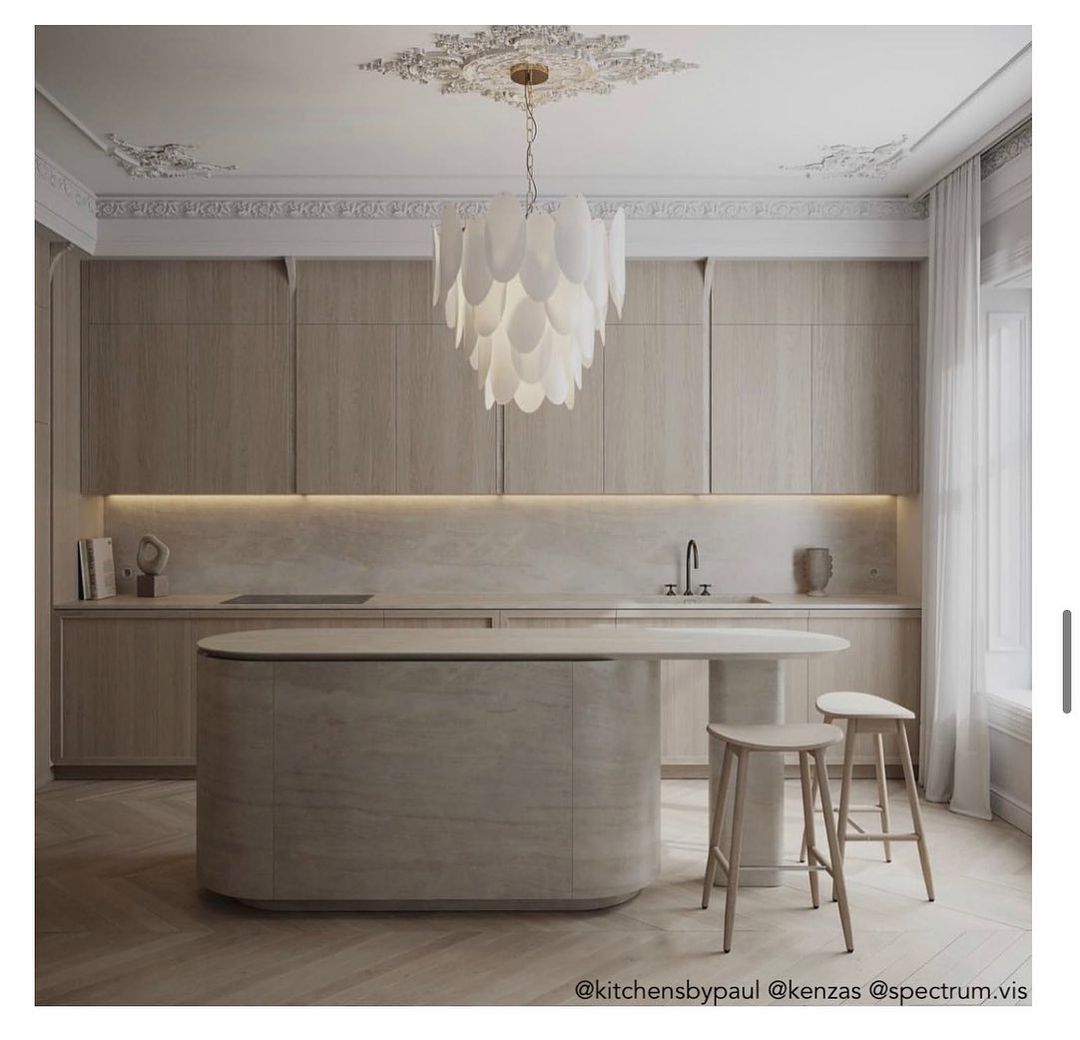(Продолжение предыдущего поста)
4. Невидимая кухня / no-kitchen kitchen
- кухня, которая растворяется в пространстве, которая не выглядит кузней, но таковой остаётся. Фасады в цвет стен  из дерева или даже мрамора! Все больше и больше отказываемся от верхних шкафов, здесь место для полок с ‘красотой’
- остров перестаёт быть скучным прямоугольником, чаще напоминает мраморный шедевр, из которого вырастает обеденный стол - и выглядит здорово и практически очень удобно
- несколько светильной над островом более не актуальны, совсем. Одиночные линейные, винтажные, геометрические - это тренд. Так же вместо встроенных потолочных лучше повесить накладные на стены над рабочей поверхностью
- элементы mid-century, винтажа будут очень и очень в тему.
5. Скульптурная мебель
- все просто: чем интереснее модель, тем актуальнее. Конечно, лучше довериться проверенным дизайнам - здесь уже все проверено временем и отдавать довольных обладателей. Ну или хотя бы присмотритесь к формам: обтекаемые, округлые, ‘конфетные’, обволакивающие, но и линейные модели интересны.
6. Черно-белые фотографии/постеры
- именно черно/белые. Они добавят изюминку в кремовый минималистичный интерьер с оттенками земли и природы. Это придаст изысканности. Такие сочетания выглядят дорого.
- если вы не можете позволить себе принты с именем, достаньте свои фотографии, увеличьте их, распечатайте и обрамите! Вуаля, готово)
7. Новый максимализм
Да-да! Несмотря на п.1 про минимализм, максимализм - тоже тренд. Но! Это
- максимализм в пастельной палитре оттенков, то есть один цвет вводится в интерьер в нескольких его вариациях, текстурах и фактурах
- максимализм в арте. Оно везде, даже в самых неподходящих казалось бы для него местах
- максимализм (скорее некое неожиданное излишество) в отделке. Например, акцентные обои, но акцент не по цвету и контрасту, а по картинке, по сути.

Статья с сайта ninatakesh.com