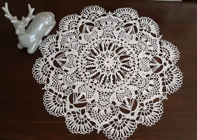 nadezda_vyasanie в LOOKY. #crochet,#вязаниекрючком,#салфеткакрючком,#салфеткинастол,#вяжуназаказ,#подарок. Ажурная салфетка Вос...
