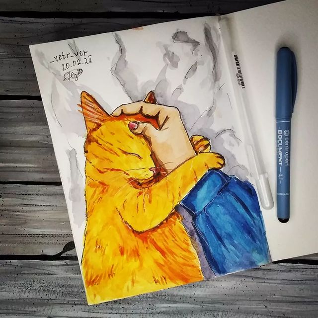_n_vetr_ в LOOKY. #скетчкоты2_dariart,#sketch,#скетч,#арт,#art,#artwork,#artgallery,#dari_art,#рисовать,#hobby,#cat,#кот,#вселюбяткотиков. Второй урок марафона...