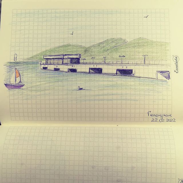 artist_inspirer в LOOKY. #скетч,#зарисовка,#sketching,#sketch,#art,#artist,#see,#gelendzhik,#море,#геленджик,#рисунокручкой,#рисунок. Зарисовка на берегу ...