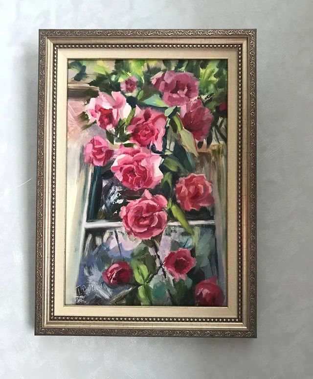 primakova.tanya.art в LOOKY. #картинамаслом#живопись#oil#oilpaint#forsale#розымаслом#rose#oilflowers. Розовое окно, холст ...