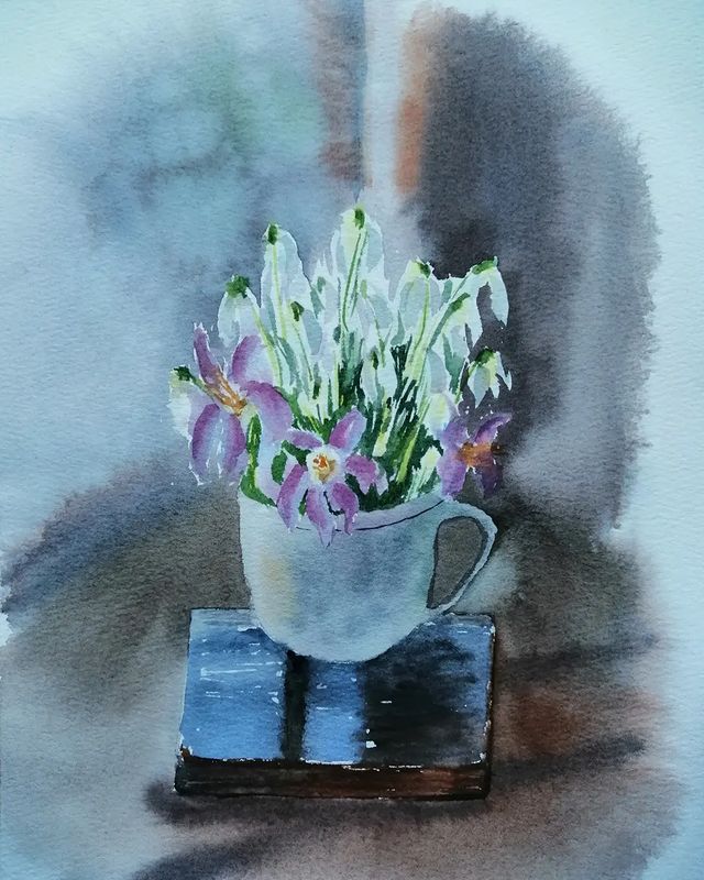 anna_m_handmade в LOOKY. #watercolor,#watercolorart,#art,#учусьрисовать,#мечтай_и_рисуй,#most_art01_зарядка,#акварельнаязарядка,#акварель,#акварельныйэтюд,#зима. Спасибо за медитатив...