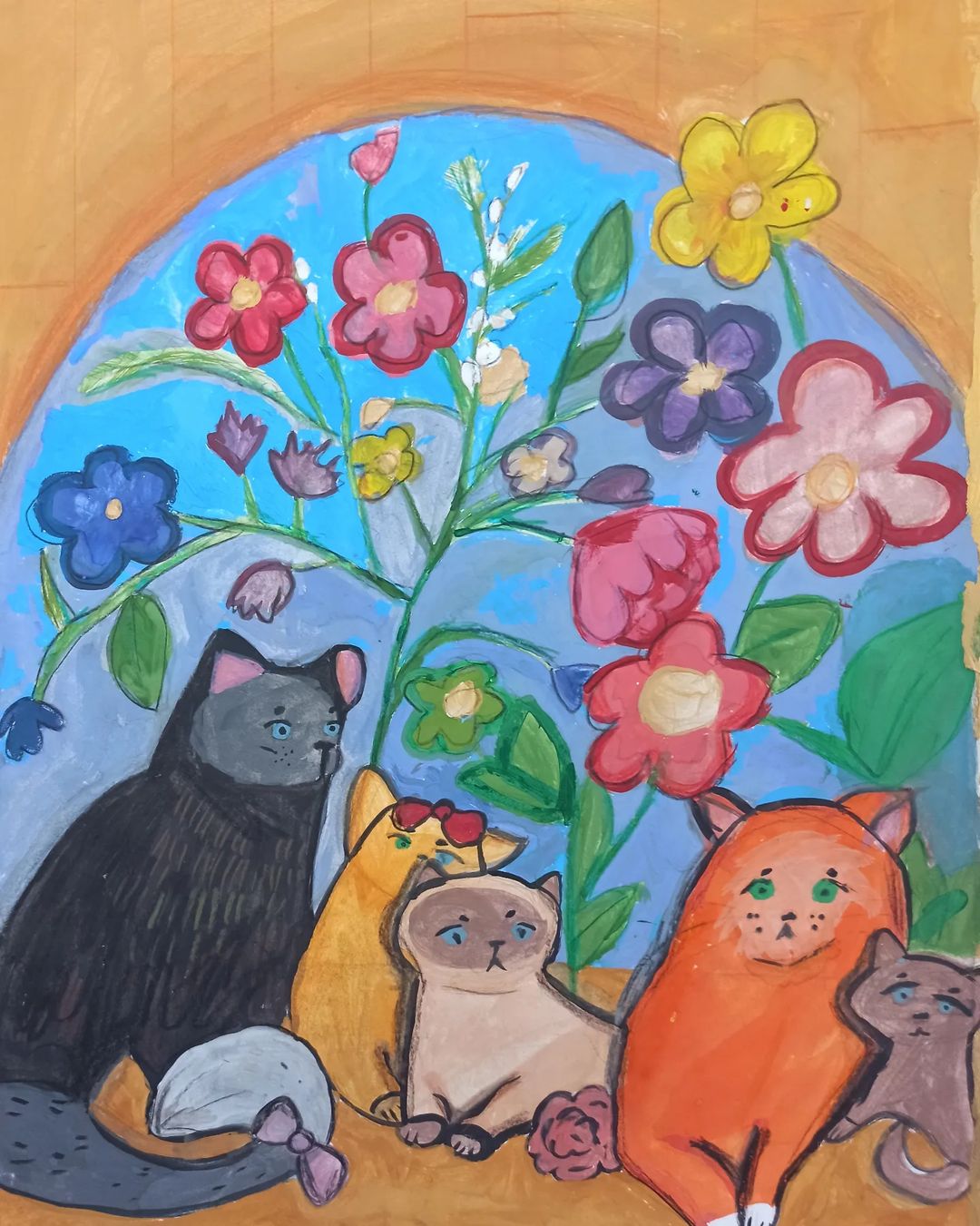 darya_art2020 in LOOKY. #апрель,#коты,#котыдляумножениядоброты,#детскоетворчество. Весна и котики, ника...