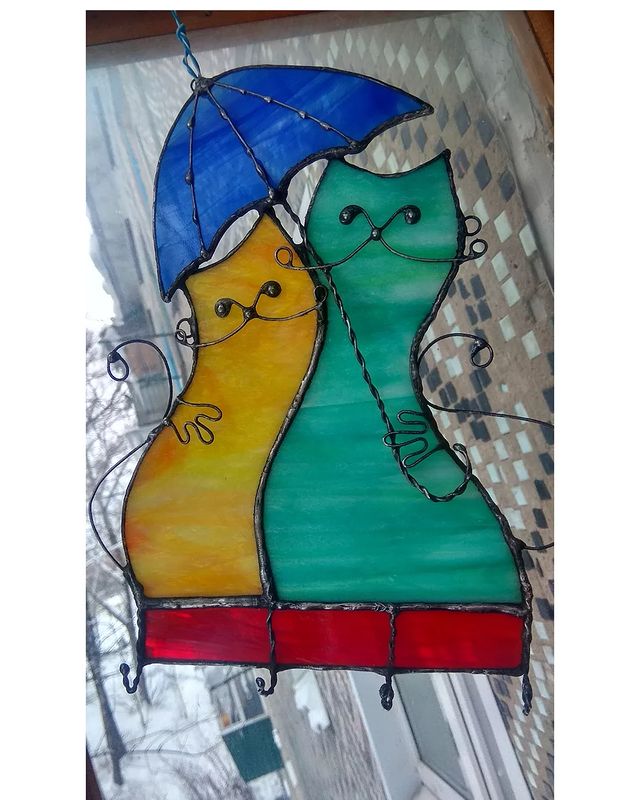 elen_glass в LOOKY. #ключница,#витражнаяключница,#ключницаизстекла,#ключницакотики. Ключница Котики из ц...