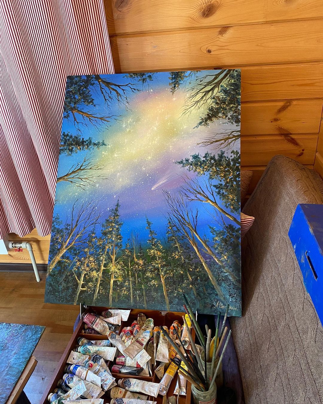 larisabatenkova_art в LOOKY — Хотела написать ночное небо более сдержанно, но краски вылез