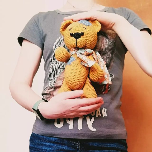 pim_pam_pompon в LOOKY. #amigurumibear,#amigurumi,#амигуруми,#,#игрушкикрючком,#handmadewithlove,#ручная. Он такой  тискательн...