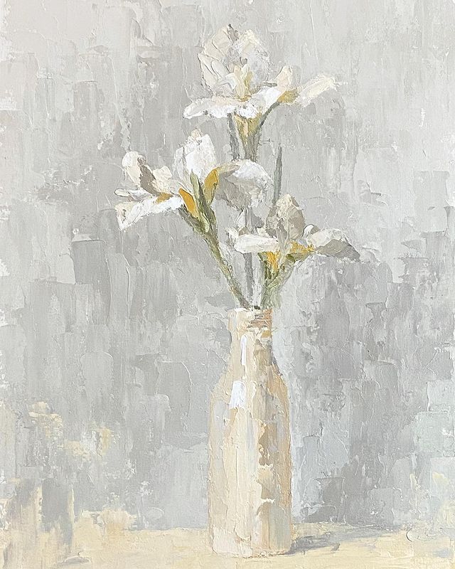 lena_shar_art в LOOKY. #ирисы,#цветы,#живописьмаслом,#картина,#этюд,#натюрморты,#artistsoninstagram,#floralart,#springart,#paintings,#art,#elenasharapova. Холст на картоне, ма...