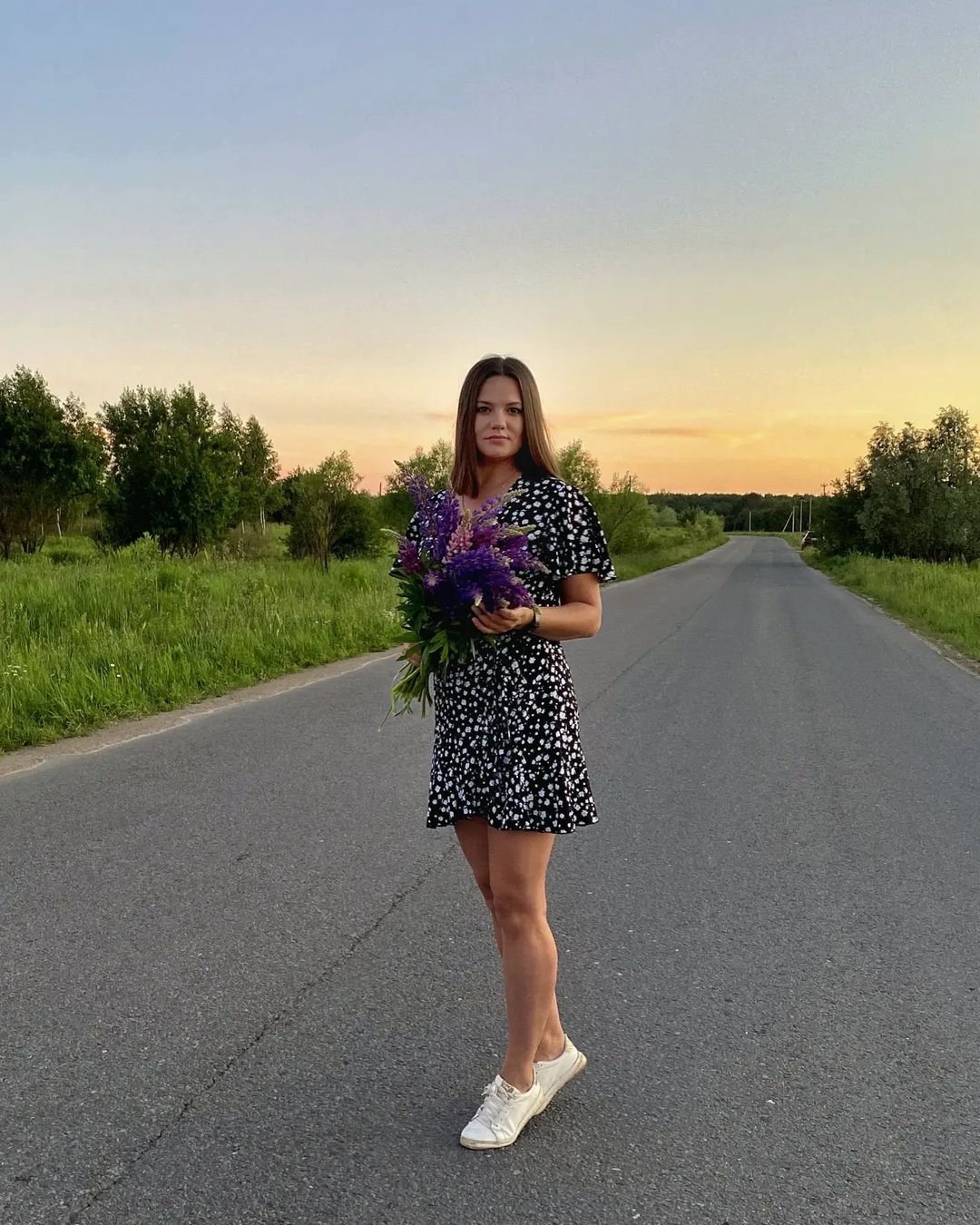 🌾🌅💐#люпиновоеполе#закат