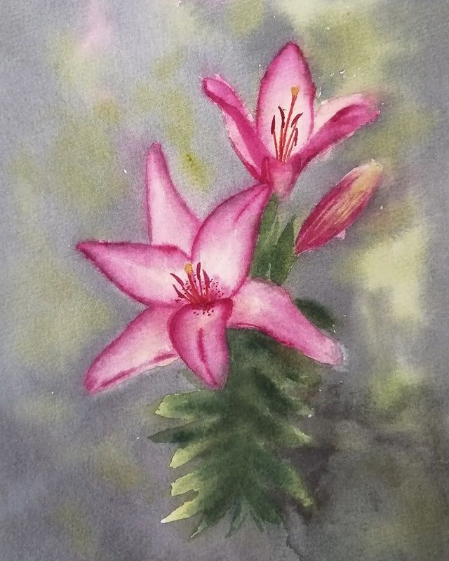 anna_m_handmade в LOOKY. #watercolor,#watercolorart,#art,#учусьрисовать,#акварель,#акварельныйэтюд,#акварельнаяживопись,#акварельныйдрайв. Урок " крупные цветы...